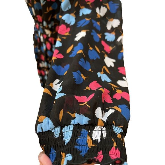 J. Crew Women's Fall Floral Dress Midi Long Sleeve Ruffles Bottom Lined Size 10 - Picture 5 of 13